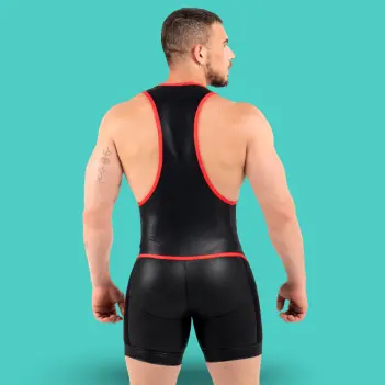 Singlet fetish RØK Rebel Pouch Wrestler, pouch desmontable | Dark-Ink