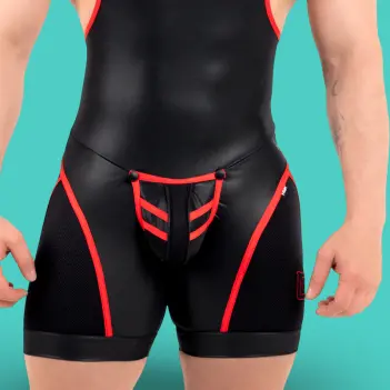 RØK Rebel Pouch Wrestler Fetish-Singlet, Snap-Pouch | Dark-Ink