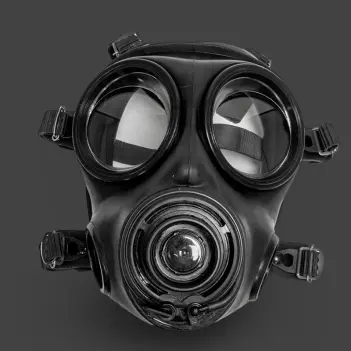 GASMASTER S10.4 Fetish Gas Mask | Dual Intake + Outlet | Dark-Ink