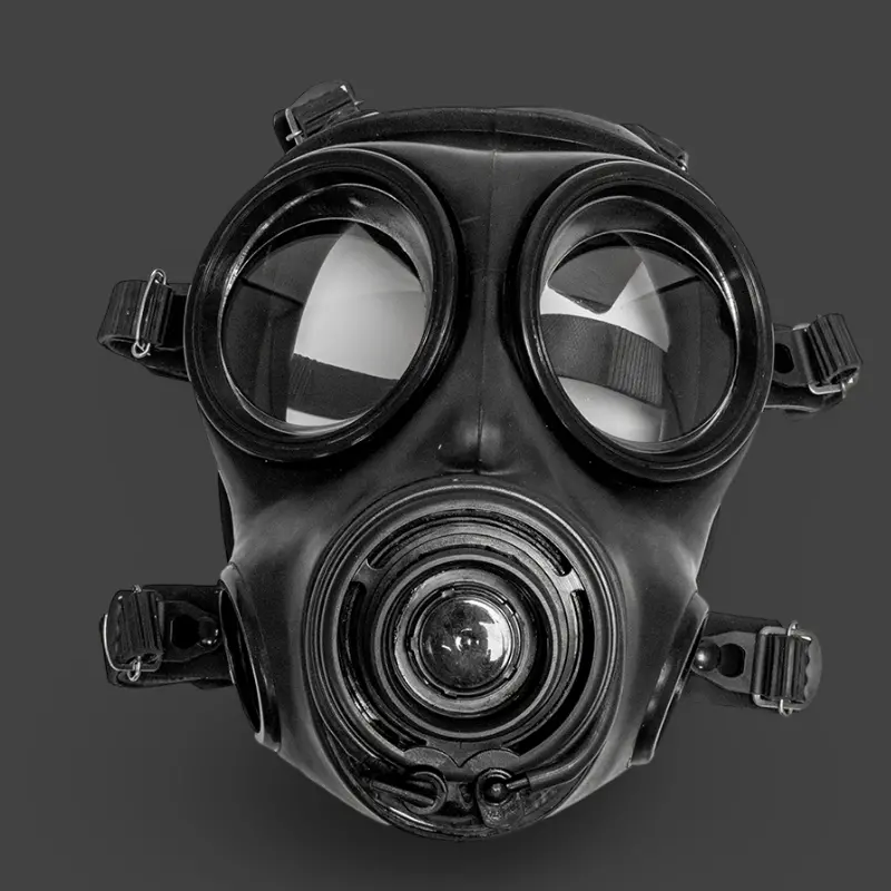 Masque à gaz fetish S10.4 GASMASTER | Double entrée | Dark-Ink