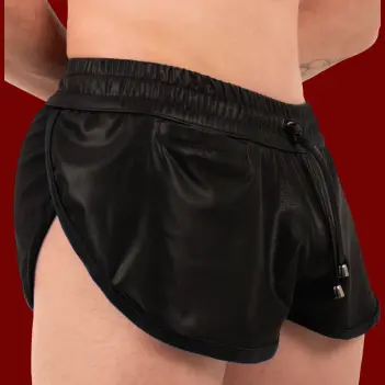 Short fetish RØK Rebel Mesh, wet look et mesh, 2 coloris | Dark-Ink