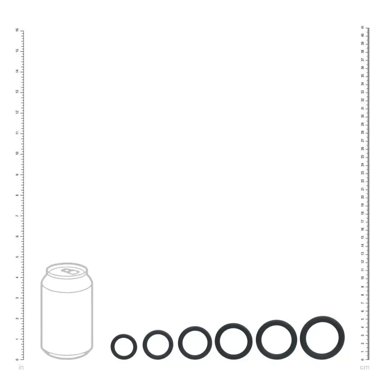 Set cockring silicona LEVELZ Classic 6 tallas negro | Dark-Ink