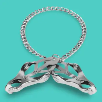 DARKLINE Clover Nippelklemmen, selbstverstärkend, Kette | Dark-Ink