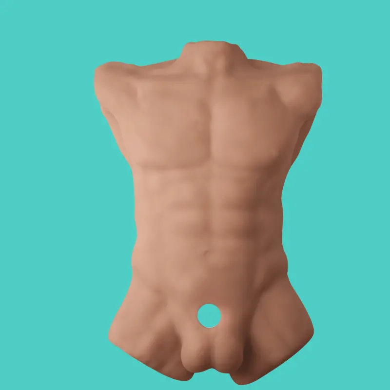 SILEX D Apollo L männlicher Torso Caramel, Wechsel-Dildo | Dark-Ink