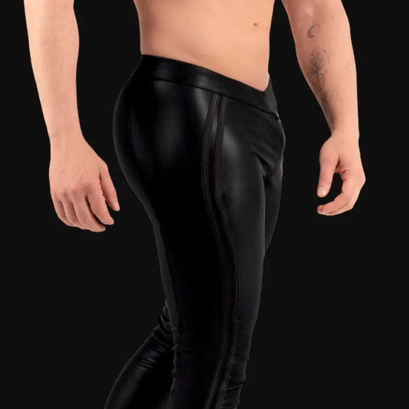 RØK Rebel Skinny Rear-Zip fetish pants, front and rear zip | Dark-Ink