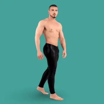 RØK Rebel Skinny Rear-Zip fetish pants, front and rear zip | Dark-Ink