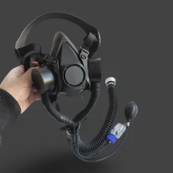 GASMASTER Aroma Pump Fetisch-Halbmaske | Handpumpe, 40 mm | Dark-Ink