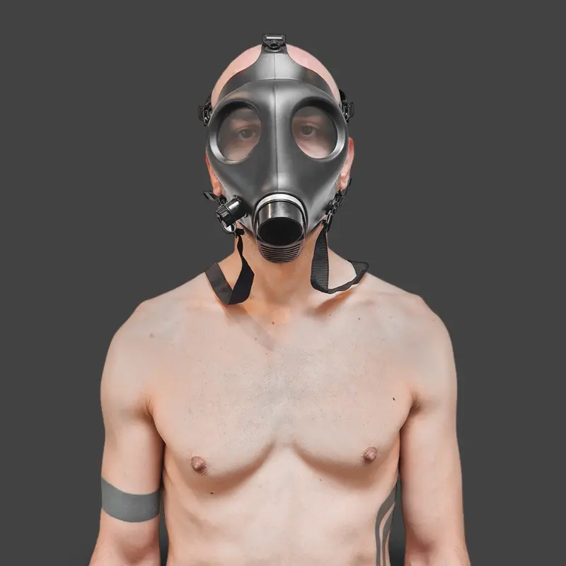 GASMASTER Alien Gas Mask fetish | Conexión 40 mm universal | Dark-Ink