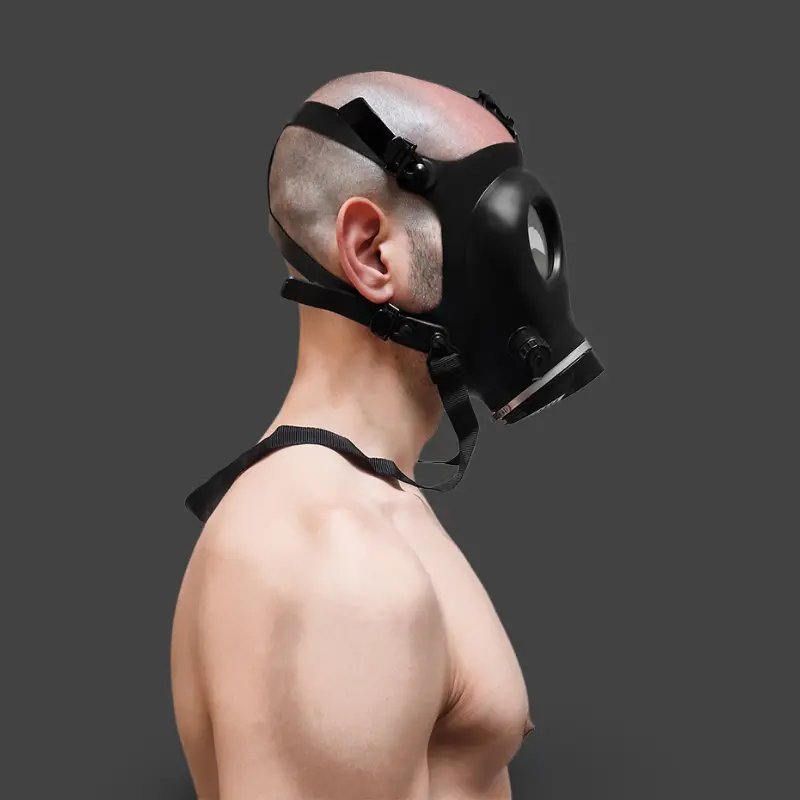 GASMASTER Alien Gas Mask fetish | Conexión 40 mm universal | Dark-Ink