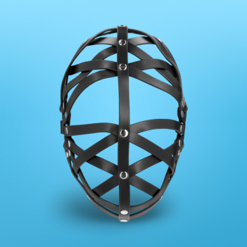 Leather cage mask black