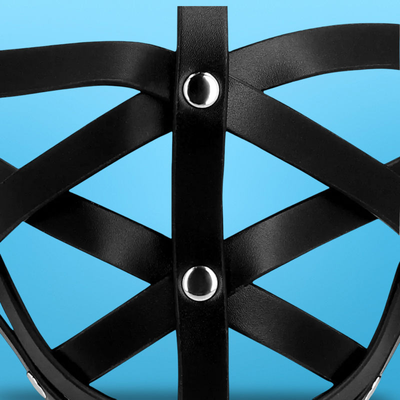 Leather cage mask black