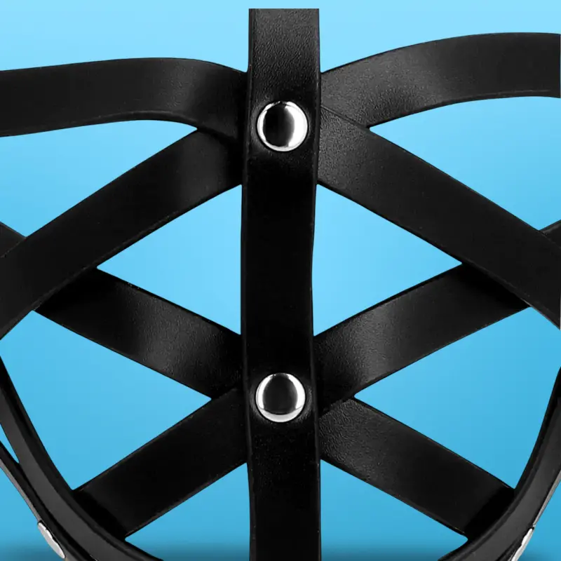 OUCH! Leder Cage Maske Schwarz, offenes Gesicht | Dark-Ink