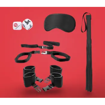 Kit de bondage OUCH! pour montants de lit, flogger inclus | Dark-Ink