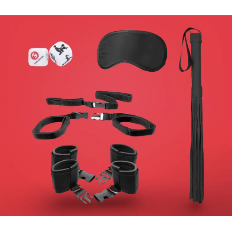 Kit de bondage OUCH! pour montants de lit, flogger inclus | Dark-Ink