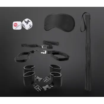 Kit de bondage OUCH! pour montants de lit, flogger inclus | Dark-Ink