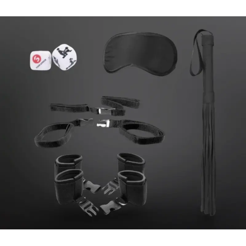 Kit de bondage OUCH! pour montants de lit, flogger inclus | Dark-Ink