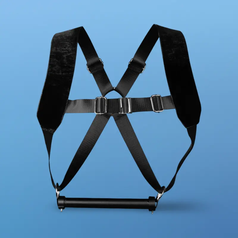OUCH! BDSM Harness mit Schulterriemen, verstellbar, PU | Dark-Ink