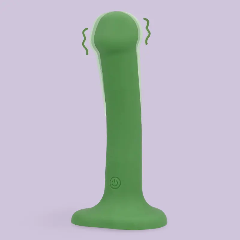 Loveline Non-Phallic Vibrating Dildo, 3 Sizes & Colors | Dark-Ink