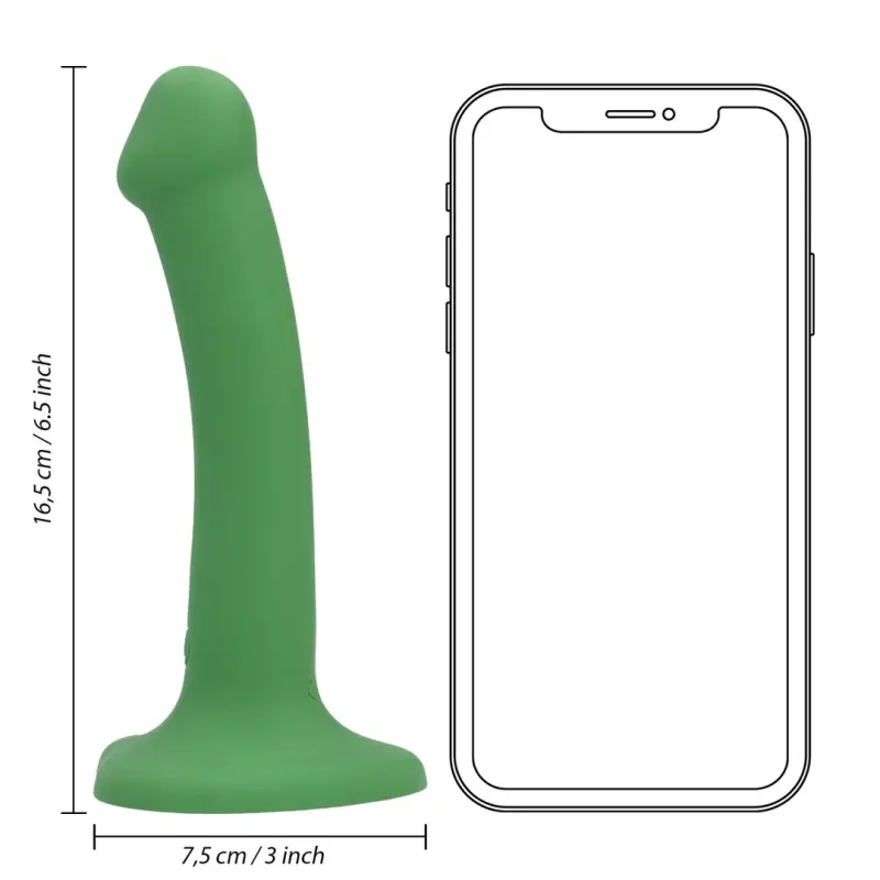 Loveline Non-Phallic Vibrating Dildo, 3 Sizes & Colors | Dark-Ink