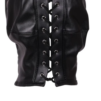 Mask with brown ponytail black