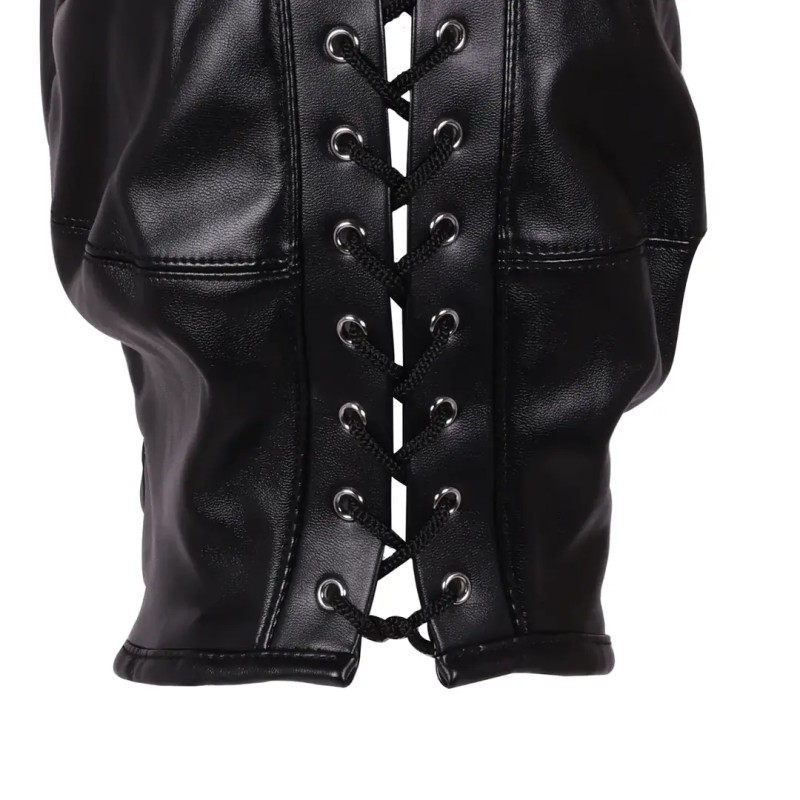 Mask with brown ponytail black