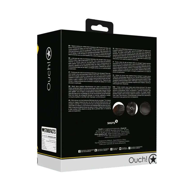 Mask with brown ponytail black