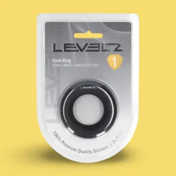LEVELZ Silicone Cock Ring Non-Vibrating S, M or L Black | Dark-Ink