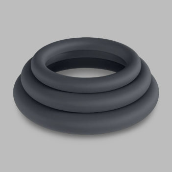 LEVELZ Silicone Cock Rings Set | Cockrings Silicone L/XL/XXL | DARK-INK