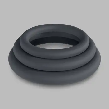 LEVELZ Silicone Cock Ring Set L/XL/XXL stackable body-safe | Dark-Ink