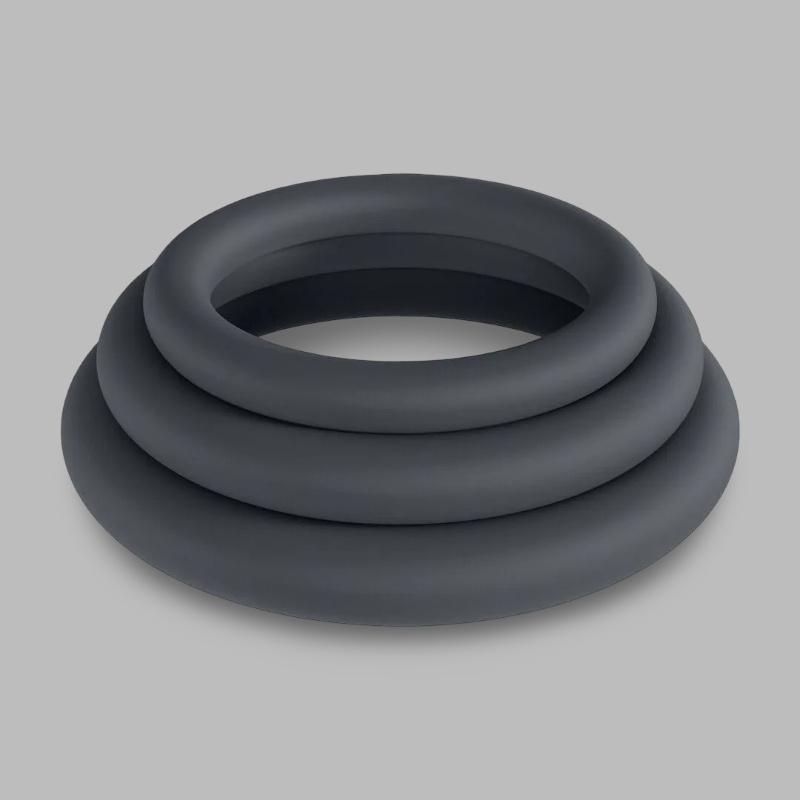 LEVELZ Silicone Cock Rings Set | Cockrings Silicone L/XL/XXL | DARK-INK