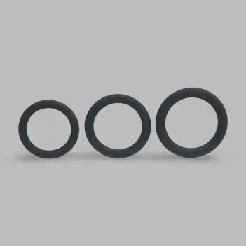 LEVELZ Silicone Cock Ring Set L/XL/XXL stackable body-safe | Dark-Ink