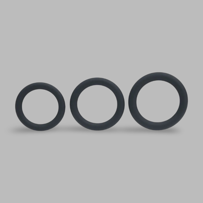 LEVELZ Silicone Cock Rings Set | Cockrings Silicone L/XL/XXL | DARK-INK