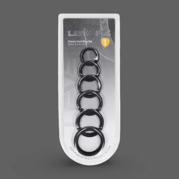 LEVELZ Classic Silicone Cock Ring Set 6 Sizes Black | Dark-Ink
