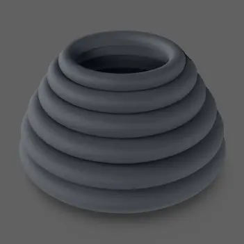 Cockring set LEVELZ Classic silicone 6 tailles noir | Dark-Ink