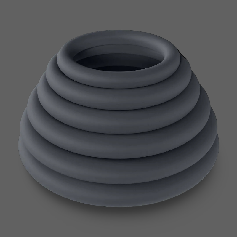 Classic Silicone Cockring Set of 6 - Black