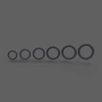 Classic Silicone Cockring Set of 6 - Black