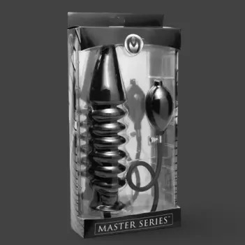 Master Series Accordion Inflatable XL Butt Plug, latex | Dark-Ink