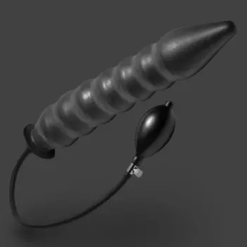 Master Series Accordion Inflatable XL Butt Plug, latex | Dark-Ink
