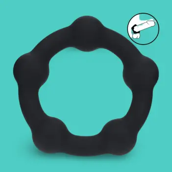 Cockring silicone LEVELZ Beaded perles en relief | Dark-Ink
