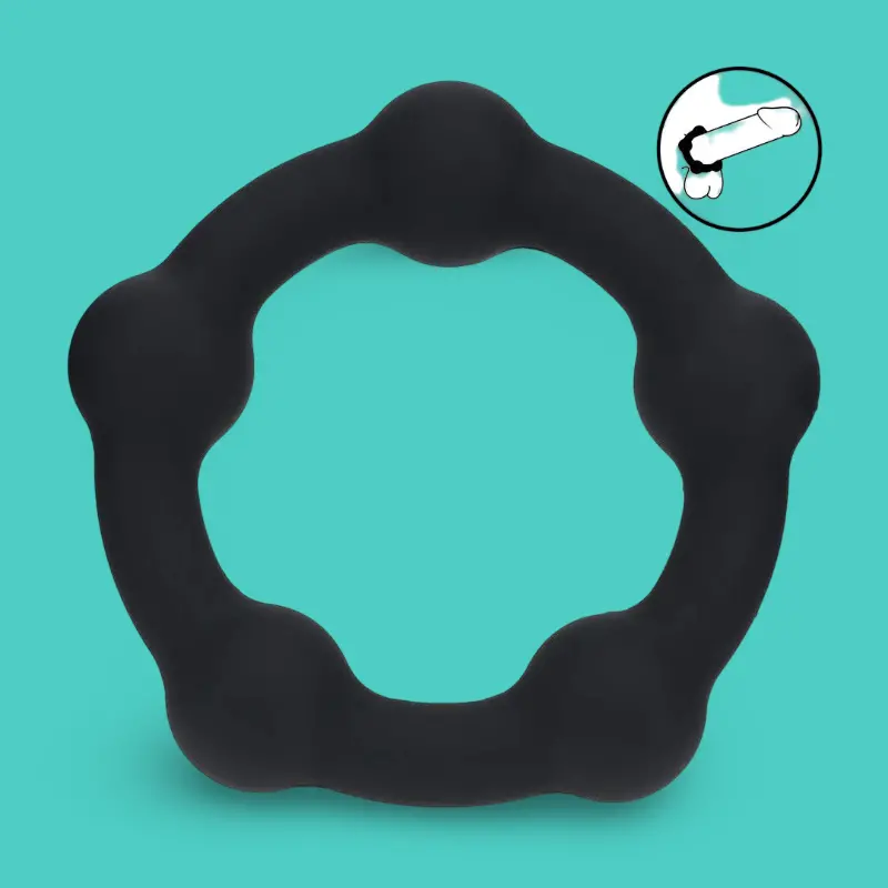 Cockring silicona LEVELZ Beaded perlas en relieve | Dark-Ink