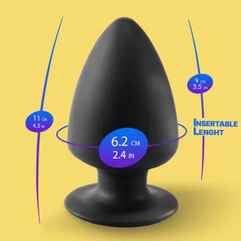 SILEX D Model 1 Butt Plug SILEXPAN thermo-reactive, 4 sizes | Dark-Ink