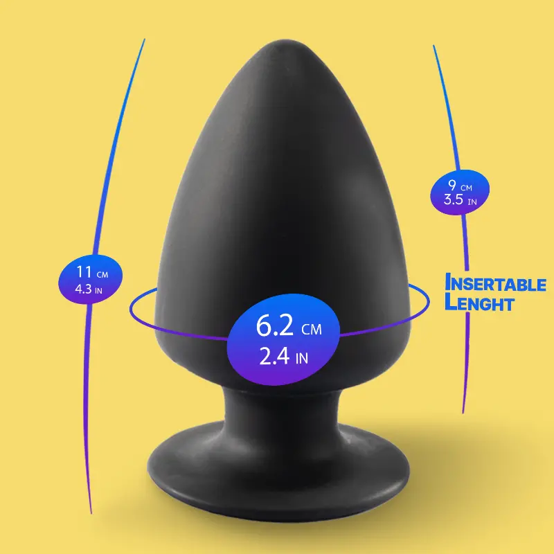 SILEX D Model 1 Butt Plug SILEXPAN thermo-reactive, 4 sizes | Dark-Ink