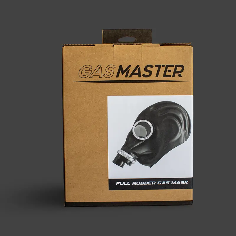 GASMASTER Full Rubber Fetisch-Gasmaske | Einheitsgröße | Dark-Ink
