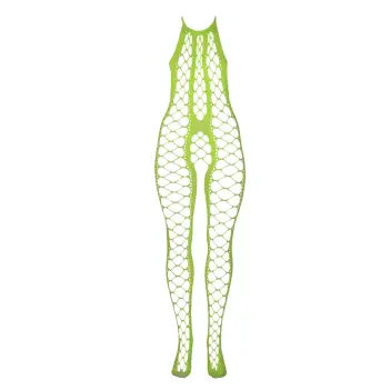 Bodystocking OUCH! halterneck glow in the dark, dos nu | Dark-Ink