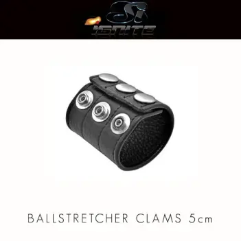 Ball Stretcher cuero SI Novelties 50 mm, 3 cierres | Dark-Ink