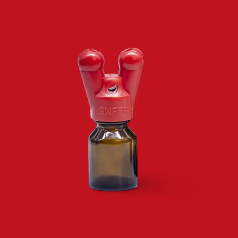 XTRM Sniffer Double Red S Poppers Inhaler, fits 10 & 30 ml | Dark-Ink