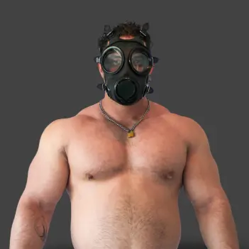 GASMASTER S10.3 Fetish Gas Mask | Two Lateral RD40 Ports | Dark-Ink
