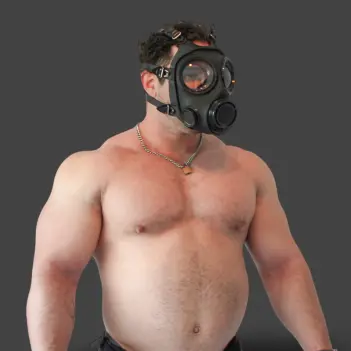 GASMASTER S10.3 Fetish Gas Mask | Two Lateral RD40 Ports | Dark-Ink