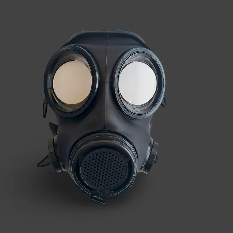 GASMASTER S10.3 Fetish Gas Mask | Two Lateral RD40 Ports | Dark-Ink
