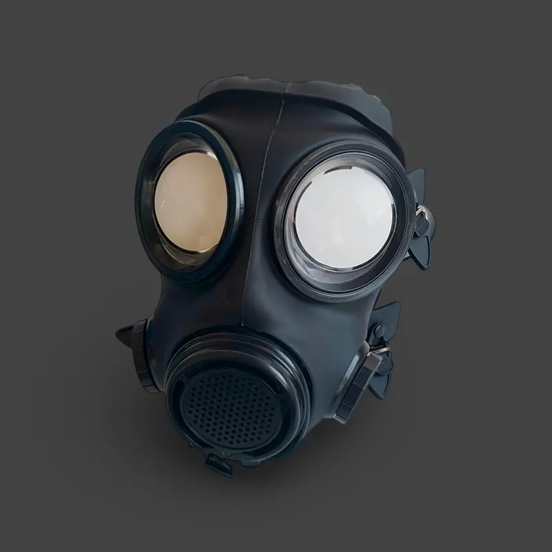 GASMASTER S10.3 Fetish Gas Mask | Two Lateral RD40 Ports | Dark-Ink